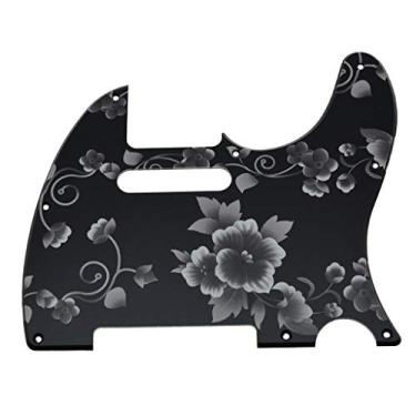 Imagem de Dopro 8 furos Tele Guitar 3D impresso plástico pickguard placa de arranhão serve nos EUA/Mexican Fender Telecaster Flower Pattern
