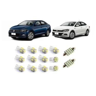 Imagem de Kit Led Vw Novo Polo / Virtus Teto Placa Ré Farolete - Blue Lion