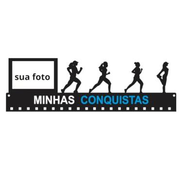 Imagem de Porta Medalhas Corrida Feminino, Quadro Decorativo MDF
