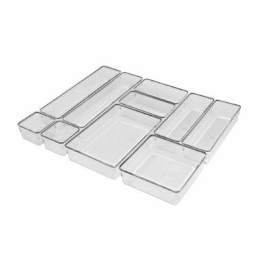 Imagem de Kit 10 Organizador Modular Gaveta Acrílico Multiuso - Acrimet, transpa