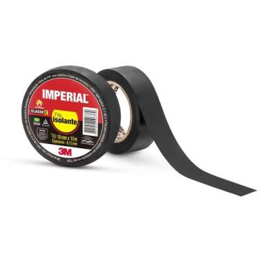 Imagem de Kit 10 Fita Isolante Adesiva Preta 3m Imperial 18mm X 10m