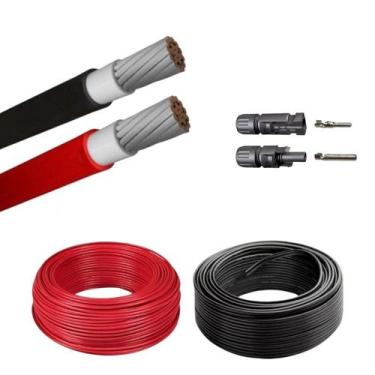 Imagem de Kit Ligação Painel Solar Cabo 6mm Com Conector MC4 Conexão Serie - MIN