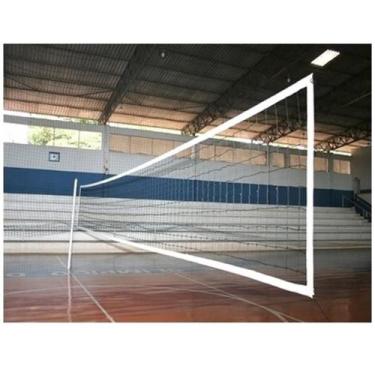 Imagem de Rede De Volei Oficial De Quadra 4 Faixas Algodão 2 Fios Rythmoon, Bran