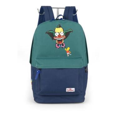 Imagem de Mochila Os Simpsons Krusty Palhaço Bart Simpson VD Original, Verde