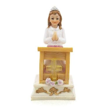 Imagem de Imagem Lembranças 1 Eucaristia Menina Ajoelhado Led - Amém Decoração R