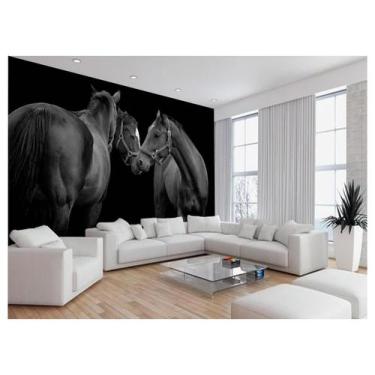 Imagem de Papel De Parede Animais Casal Cavalos Fazenda 3,5M Anm345 - Você Decor
