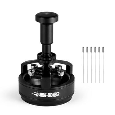 Imagem de MHW-3BOMBER Ferramenta WDT Ajustável de Aço Inoxidável de 58 Mm, Agitador de café Expresso Com Posicionamento Magnético, Rolamento Duplo, Profundidade Ajustável, Removível, Base