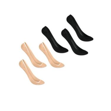 Imagem de Kit 6 Pares de Meias Selene 7340-00 Sapatilha Super Invisível, Preto, 