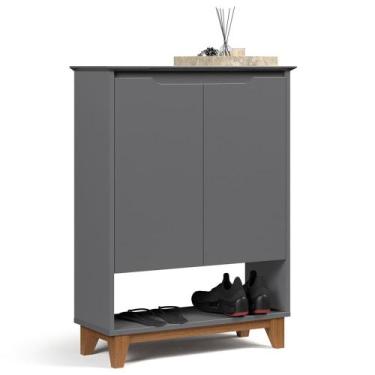 Imagem de Sapateira para Hall de Entrada Quarto 68cm Flow Cinza - EJ Móveis - EJ