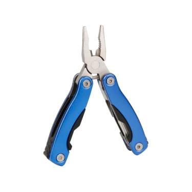 Imagem de Mini Alicate tipo canivete suíço multifunção de 9,8 cm de aço inoxidável, ideal para pesca, acampamento e sobrevivência, faca premium, serra, abridor, para atividades ao ar livre e táticas.