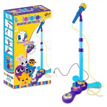 Imagem de Brinquedo Microfone Com Pedestal Bolofofos F0116-1 - Fun - Fun Divirta