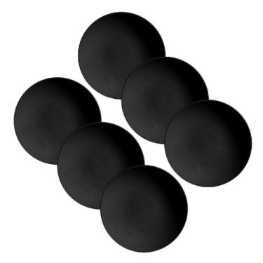 Imagem de Conjunto De 6 Pratos Fundo Coup Preto Acetinado Alleanza