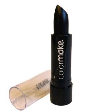 Imagem de Batom Preto Colormake Maquiagem Halloween Acabamento Cremoso, Preto