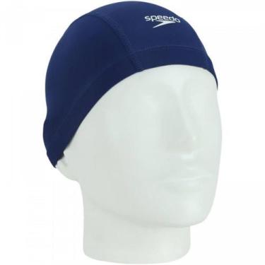 Imagem de Touca Natação Speedo Hidroginástica Xtrafit 528856 Helanca, Azul marin