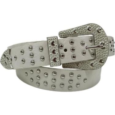 Imagem de Cinto Country Unissex Cowboys Metal Bolinhas Zx-m-10 - shr, Branco