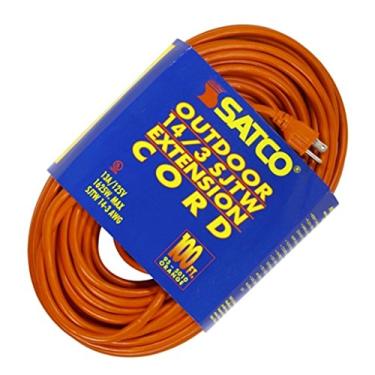 Imagem de Satco Produtos 93/5010 14/3 Gauge SJTW-3 cabo de extensão externo com manga, laranja, 30 metros