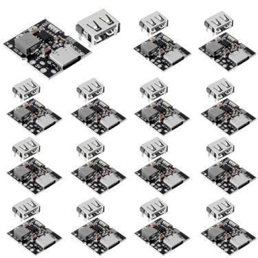 Imagem de DIANN 15 peças tipo-C USB 5V 2A módulo conversor boost módulo de alimentação Step-Up Display LED carga e descarga placa de proteção de carregamento de bateria de lítio integrada (USB não solda)