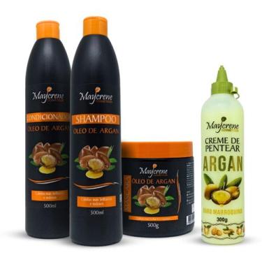 Imagem de Kit Capilar Óleo de Argan Cabelo Danificados + Creme de Pentear 300g -