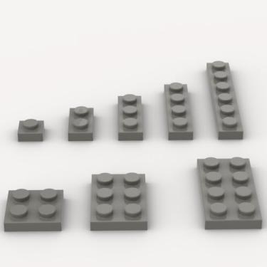 Imagem de Classic Building Plate Assortment Pack, 100Pcs Dark Gray Bulk Plates with 8 Size Building Plate Base Plate, Compatible with Lego Parts and Pieces, Building Bricks, for Most Brands(Color:Dark Gray)