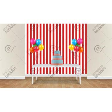 Imagem de Painel em Jacquard Estampado Listrado Vermelho, 3,00 x 2,80, 3,00 x 2,
