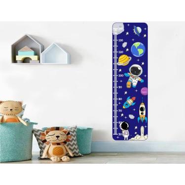 Imagem de Adesivo de Régua de Crescimento Astronauta Planetas Foguete - adesivos