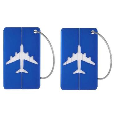 Imagem de 2 Tag Mala De Viagem Bolsa Etiquetas De Bagagem Em Alumínio, Azul
