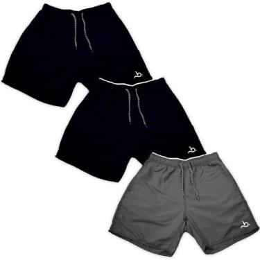 Imagem de Kit 3 Bermuda Shorts Masculino Lazer Liso Basico Piscina - Bueno Store