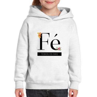 Imagem de Moletom Infantil Fé todos os dias - Foca na Moda, Branco, 12