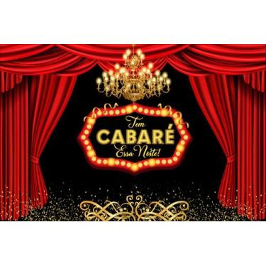 Imagem de Painel de Lona Tem Cabaré Essa Noite  Vermelho - 300x200cm - Fabrika d