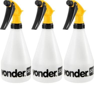 Imagem de Kit com 3 Borrifador Manual Pulverizador Vonder 500ml Regulável em Spr
