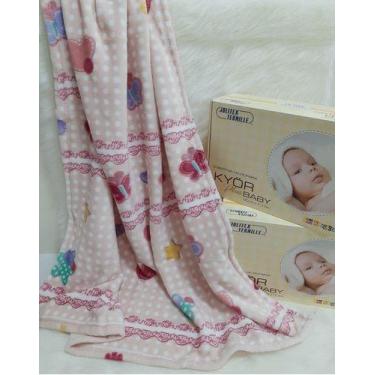 Imagem de Cobertor Bebe Menina Jolitex Microfibra Flannel Kyor Mimos, Rosa, Únic