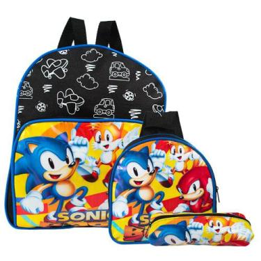 Imagem de Kit Mochila Infantil Sonic e Tails Costa Lancheira+Estojo - TOYS 2U