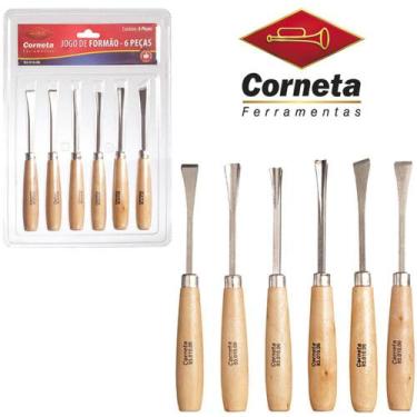 Imagem de Formao para entalhe de madeira com 6 pecas na cartela - CORNETA TOOLS/
