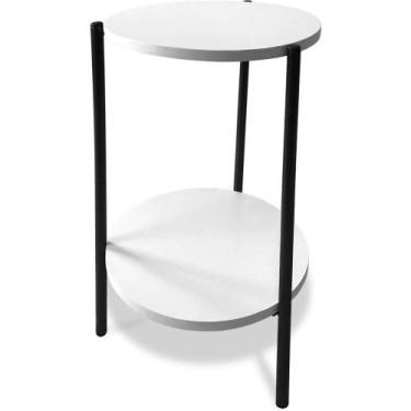 Imagem de Mesa Mesinha De Canto Redonda Decoração Qatar Industrial Preto - Genus