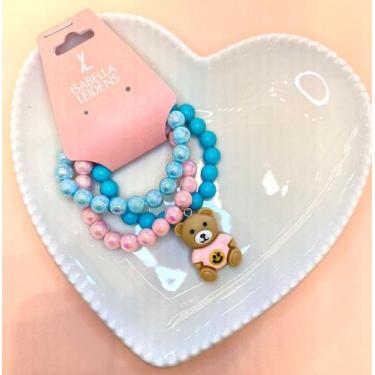 Imagem de Pulseiras de Miçanga Infantil Ursinho Feliz (conjunto com três pulseir