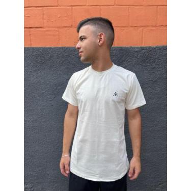 Imagem de Kit 3 Camisetas Básicas de Algodão Carline, Todas off white, GG