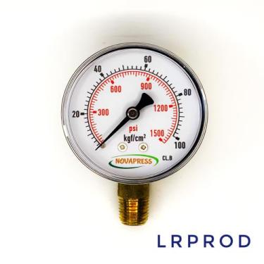 Imagem de Manômetro vertical - diam.63mm (2.1/2 ) com escala de 0-100 KGF/CM2 x 