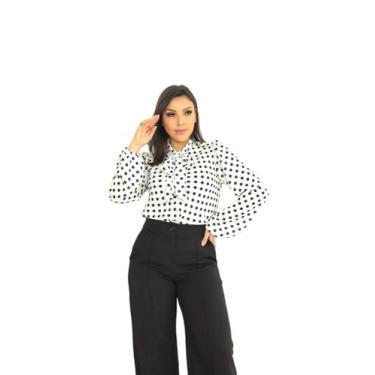 Imagem de Blusa feminina manga longa moda evangélica poa sku:bml18 - R.S MODAS, 