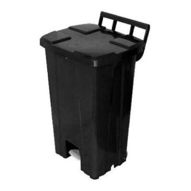 Imagem de Lixeira Quadrada Plastica De 100 Litros Com Roda E Pedal - JSN