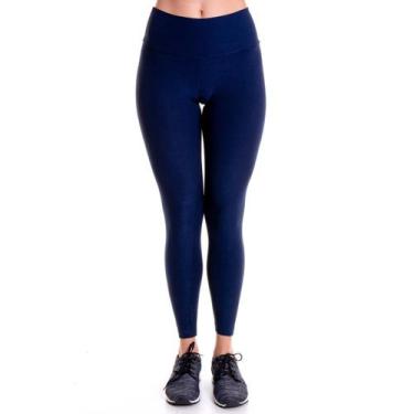 Imagem de Legging Suplex Básica Cintura Alta liso Marinho Feminino - Adora! Moda