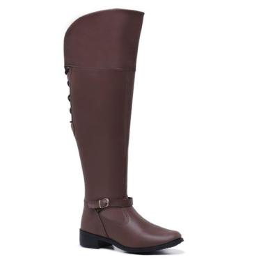 Imagem de Bota Over Cano Alto Feminina Ajuste na Panturilha Gmm Shoes 11503, Mar