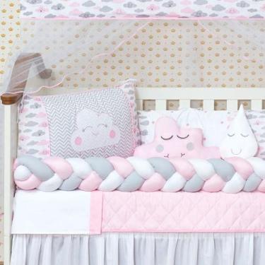 Imagem de Kit De Berço Nuvem 12 Peças - Kit berço nuvem 12 peças, Rosa