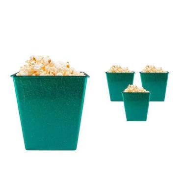 Imagem de Kit 4 Pipoqueira Retrô Fibra Madeira Verde 2,6L - Bb Store