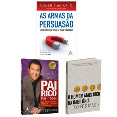 Imagem de Kit 3livros, Pai Rico, Pai Pobre + As Armas da Persuasão + O Homem Mai