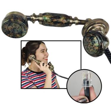 Imagem de Gancho Monofone Telefone Fixo Retro Moderno Vintage Decorativo Casa Re