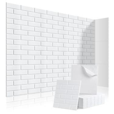 Imagem de HIRESC Pacote com 12 painéis acústicos de 30 x 30 x 0,12 cm, painéis de espuma à prova de som para paredes, painéis acústicos de alta densidade, absorção de som, branco