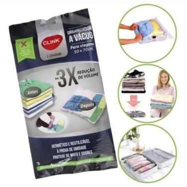 Imagem de Kit Saco a vácuo organizador edredom roupas 50x70 5un - Clink