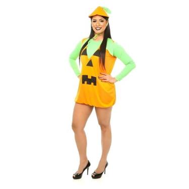 Imagem de Fantasia Abóbora Lisa Halloween Adulto Feminino - Jade Fashion, M