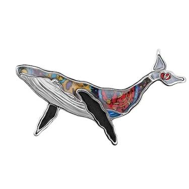 Imagem de DALANE Broche de baleia animal do oceano fofo de liga esmaltada para mulheres meninas broches de vida marinha cachecol joias de verão para festa na praia, férias, presentes de Natal, pingentes,