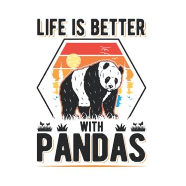 Imagem de Notizbuch Mit Panda: Life is better with Pandas / 6x9 Zoll / 120 karierte Seiten